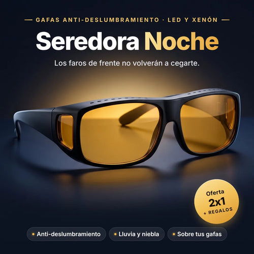 Seredora Noche, gafas anti-deslumbramiento de lente ámbar. Oferta 2x1 con regalos