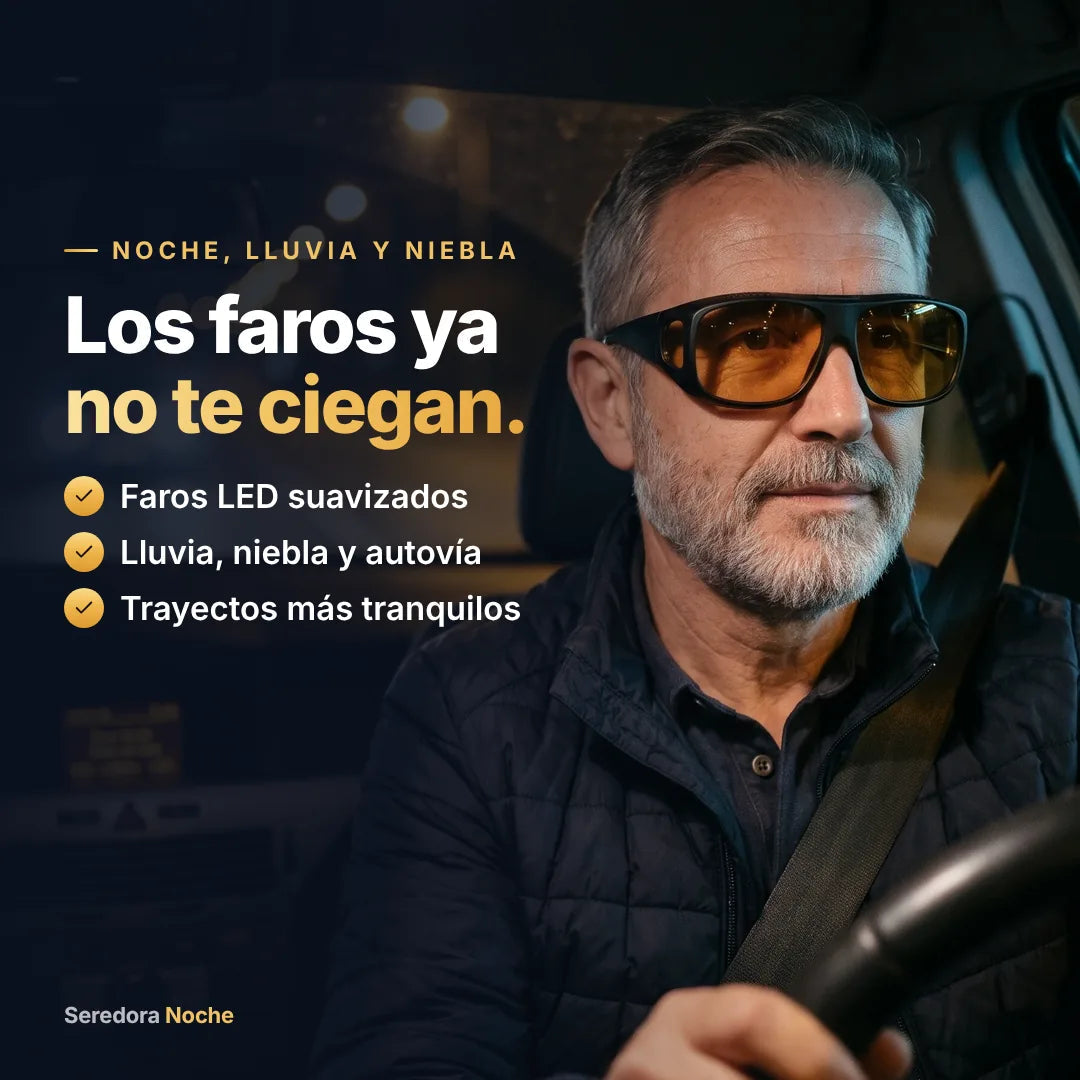 Conductor de noche con las gafas Seredora Noche